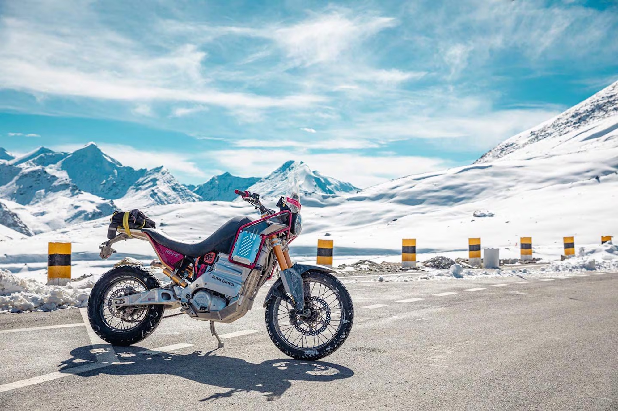 A view of Royal Enfield's Him-E electric Himalayan. 