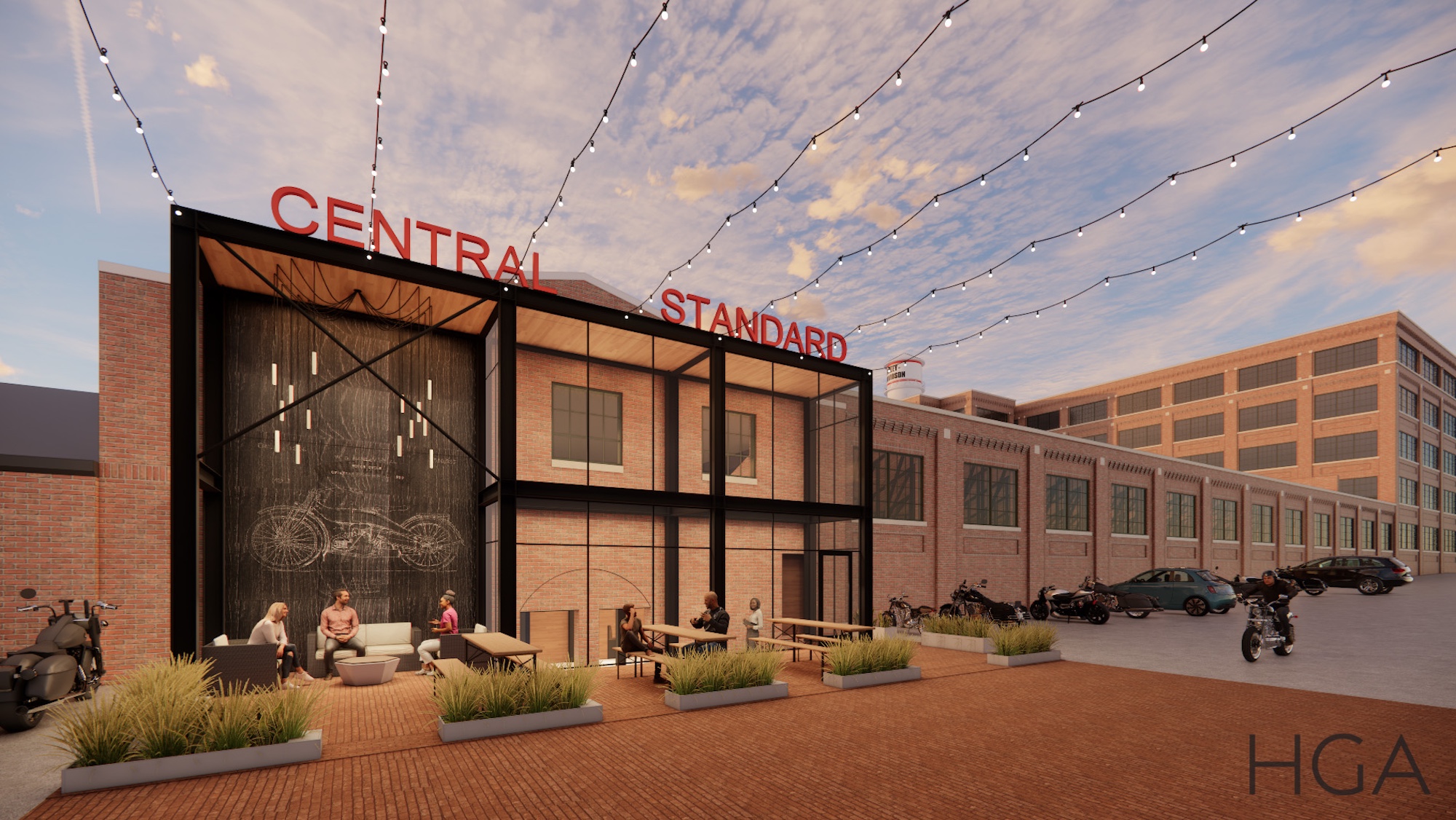 A view of the Central Standard Craft Distillery's new location in the Harley-Davidson headquarters.