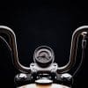 A view of Harley-Davidson handlebars.