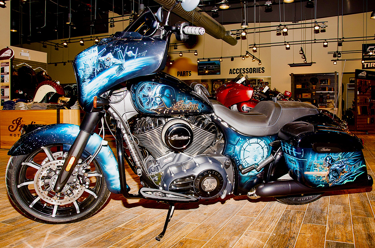 rewrite this title Motorcycle Art in Motion: Transform Your Ride with Airbrush Paint