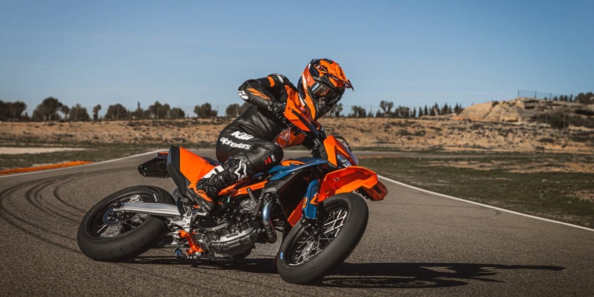 A view of the new KTM 690 SMC R.