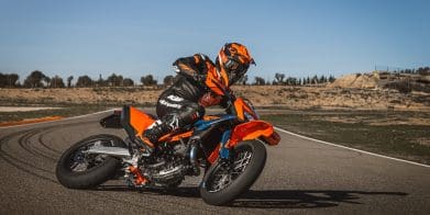 A view of the new KTM 690 SMC R.