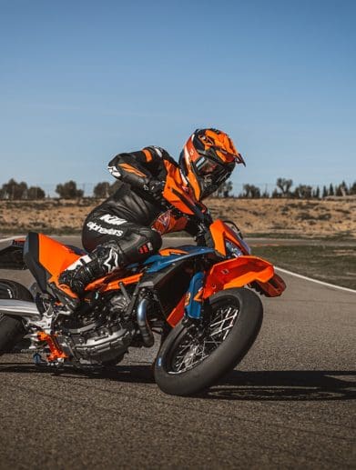 A view of the new KTM 690 SMC R.