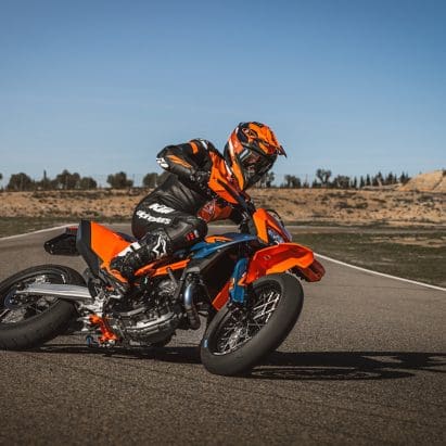 A view of the new KTM 690 SMC R.