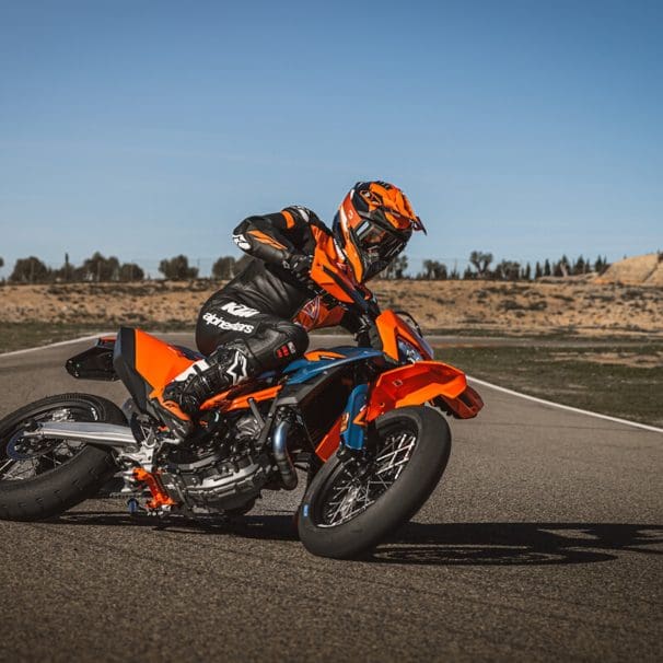 A view of the new KTM 690 SMC R.