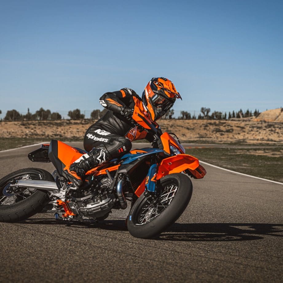 A view of the new KTM 690 SMC R.