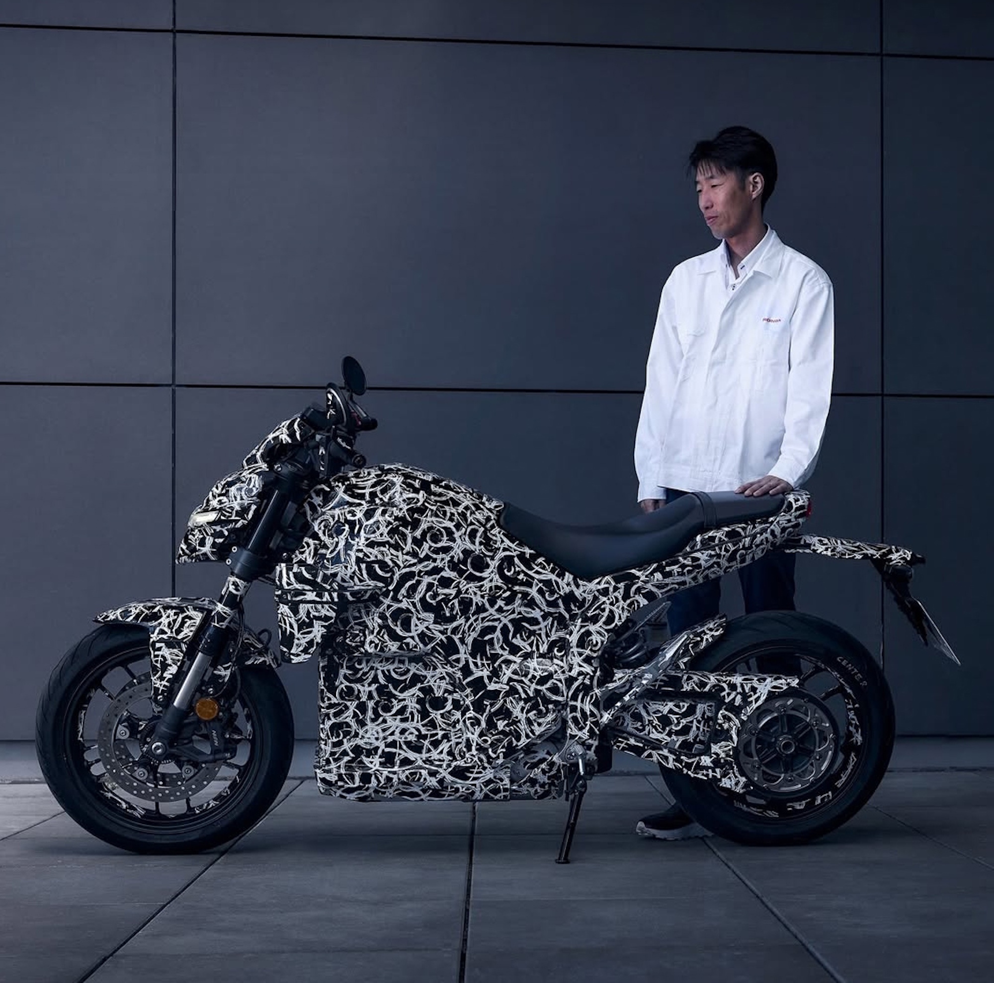 A view of the Honda electric motorcycle that has been revealed with a new development update. Media sourced from Honda.