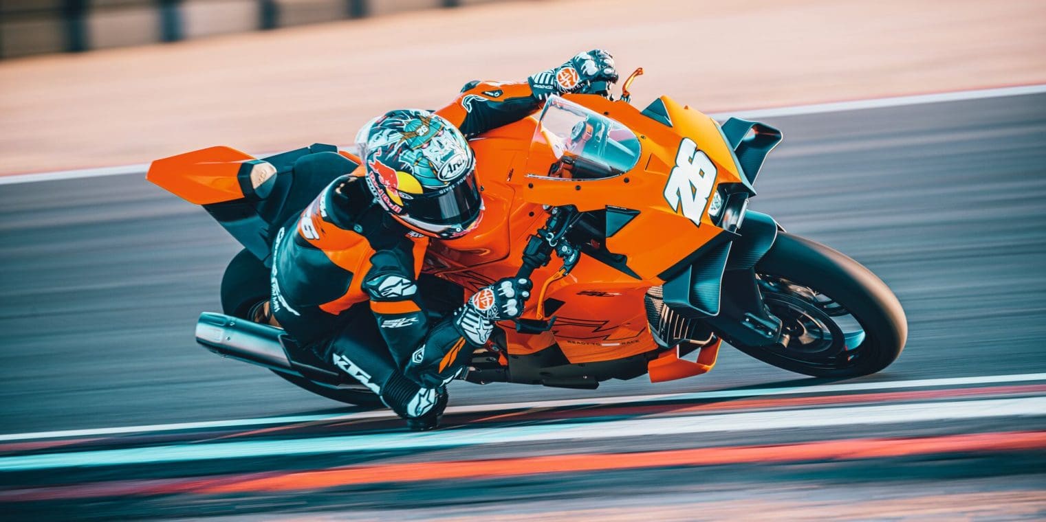 KTM's new 2026 990 RC R on the race track.