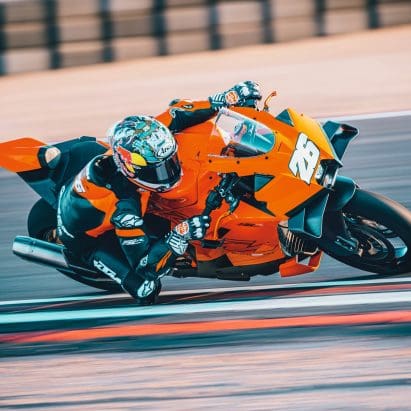 KTM's new 2026 990 RC R on the race track.