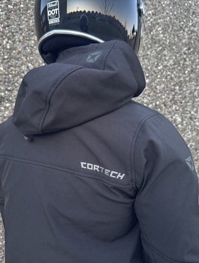 Cortech Meta motorcycle hoodie rear view