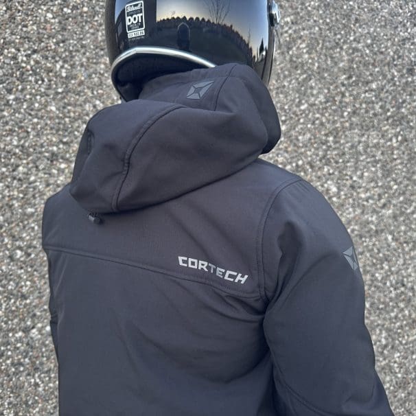 Cortech Meta motorcycle hoodie rear view