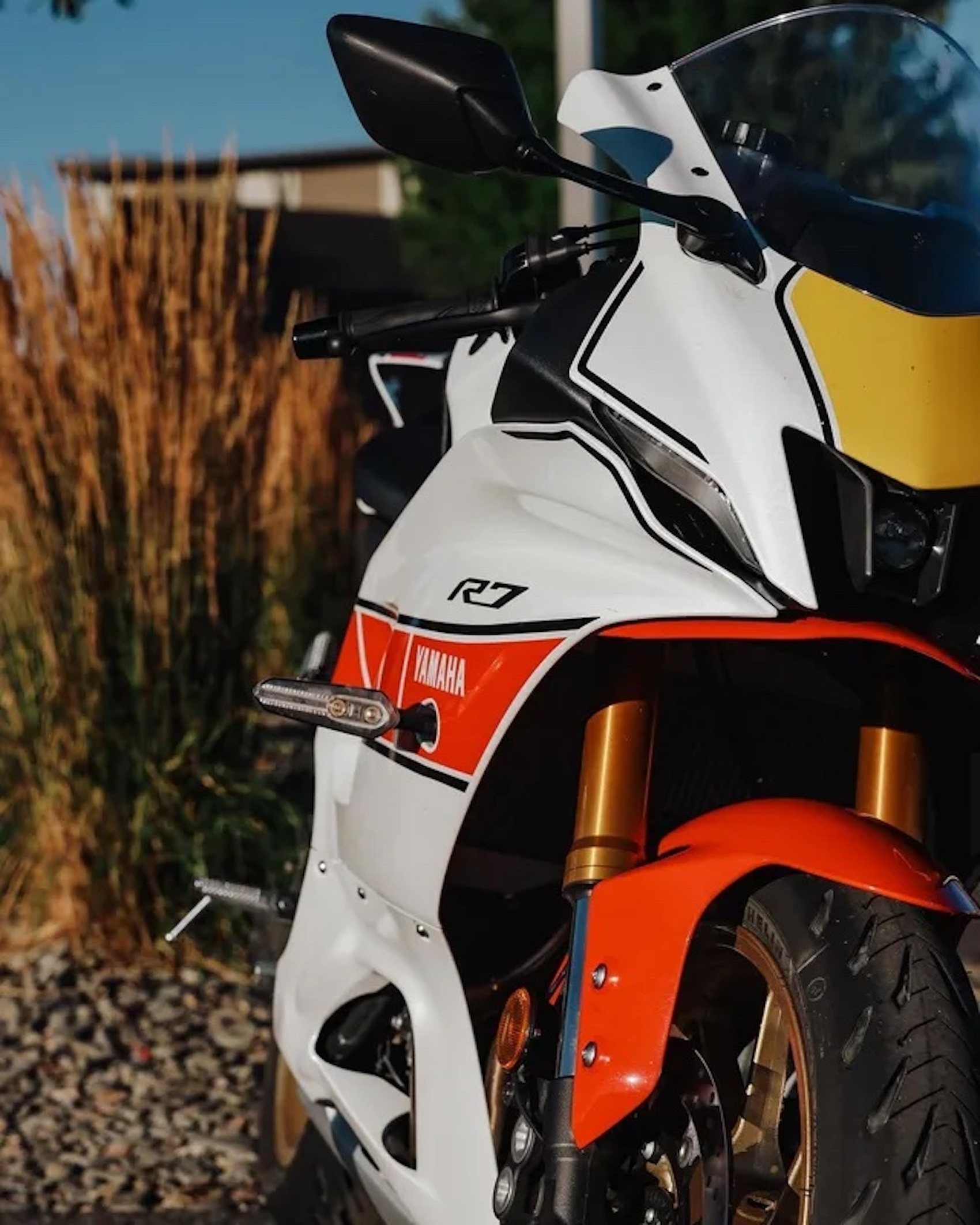 A view of the new 70th anniversary 2026 R7. Media sourced from Yamaha.