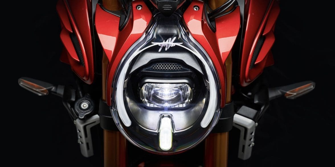 MV Agusta's new Brutale Serie Oro, frontal view.