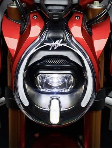 MV Agusta's new Brutale Serie Oro, frontal view.