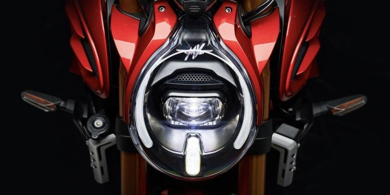 MV Agusta's new Brutale Serie Oro, frontal view.