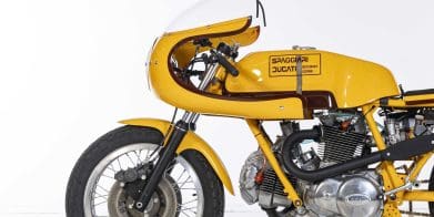 An Ex-Scuderia Spaggiari, c.1974, Ducati - similar to the style that will inspire the new "Formula '73" machine Ducati is currently working on. Media sourced from Bunhams auctions.