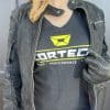 Cortech Hoyden women’s leather motorcycle jacket front view