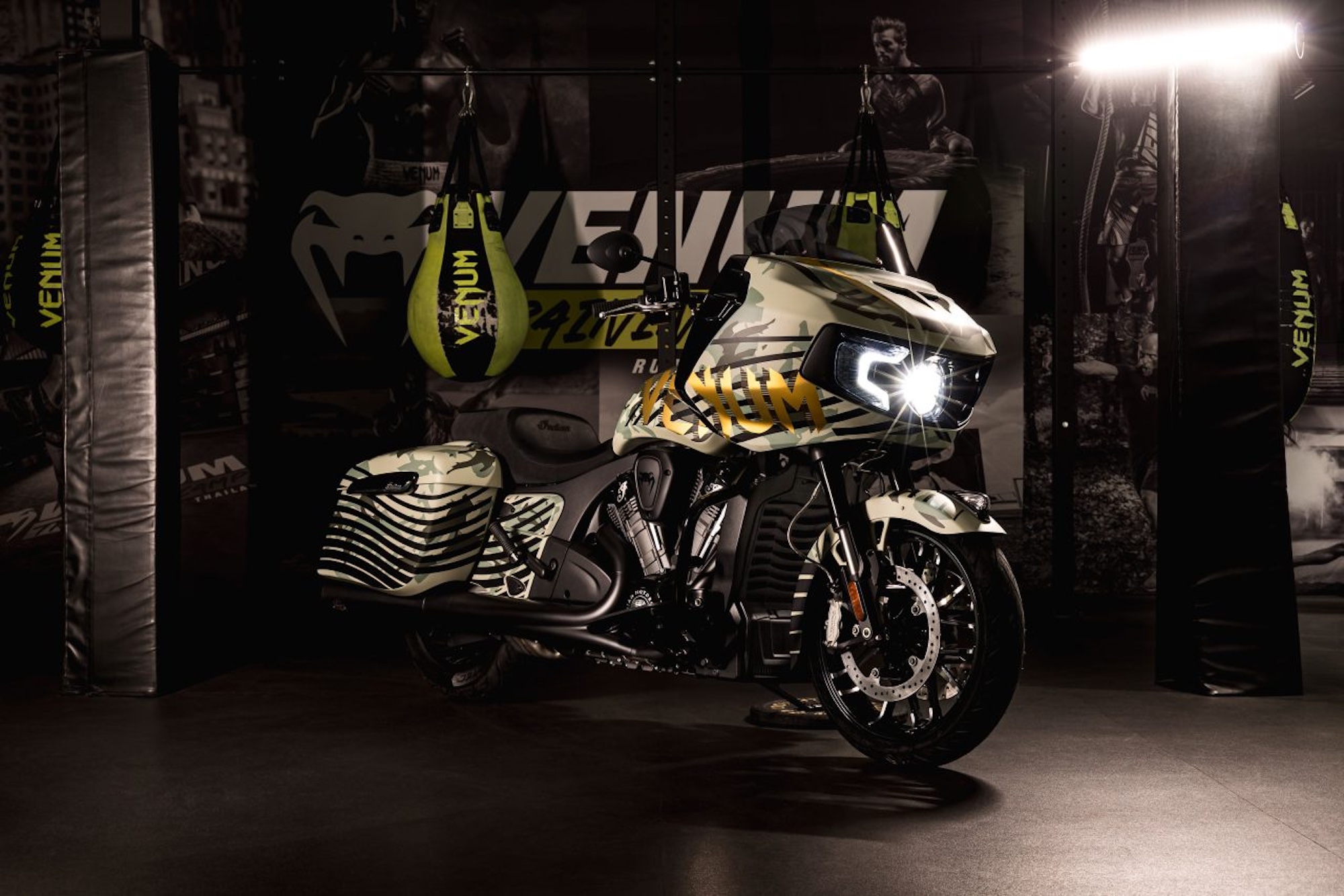 A view of India's new custom Challenger Venum for France's riding community. Media sourced from Indian Motorcycles.