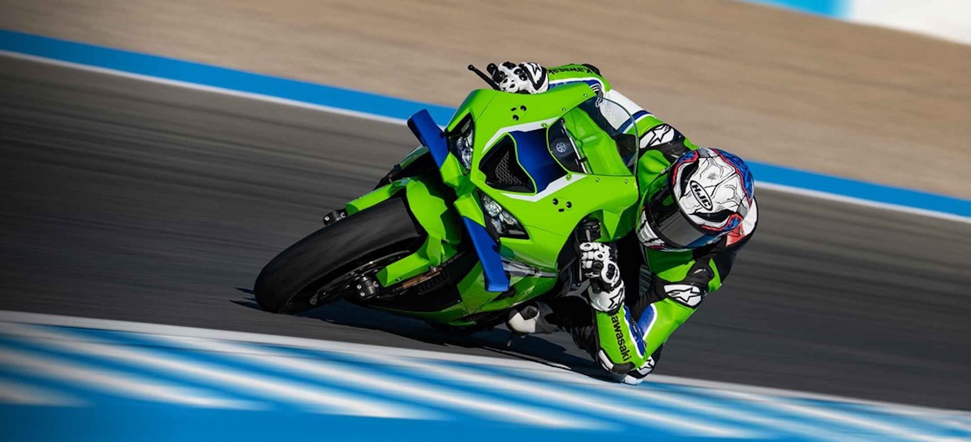 A view of Kawasaki's Ninja ZX-10RR. Media sourced from Kawasaki.