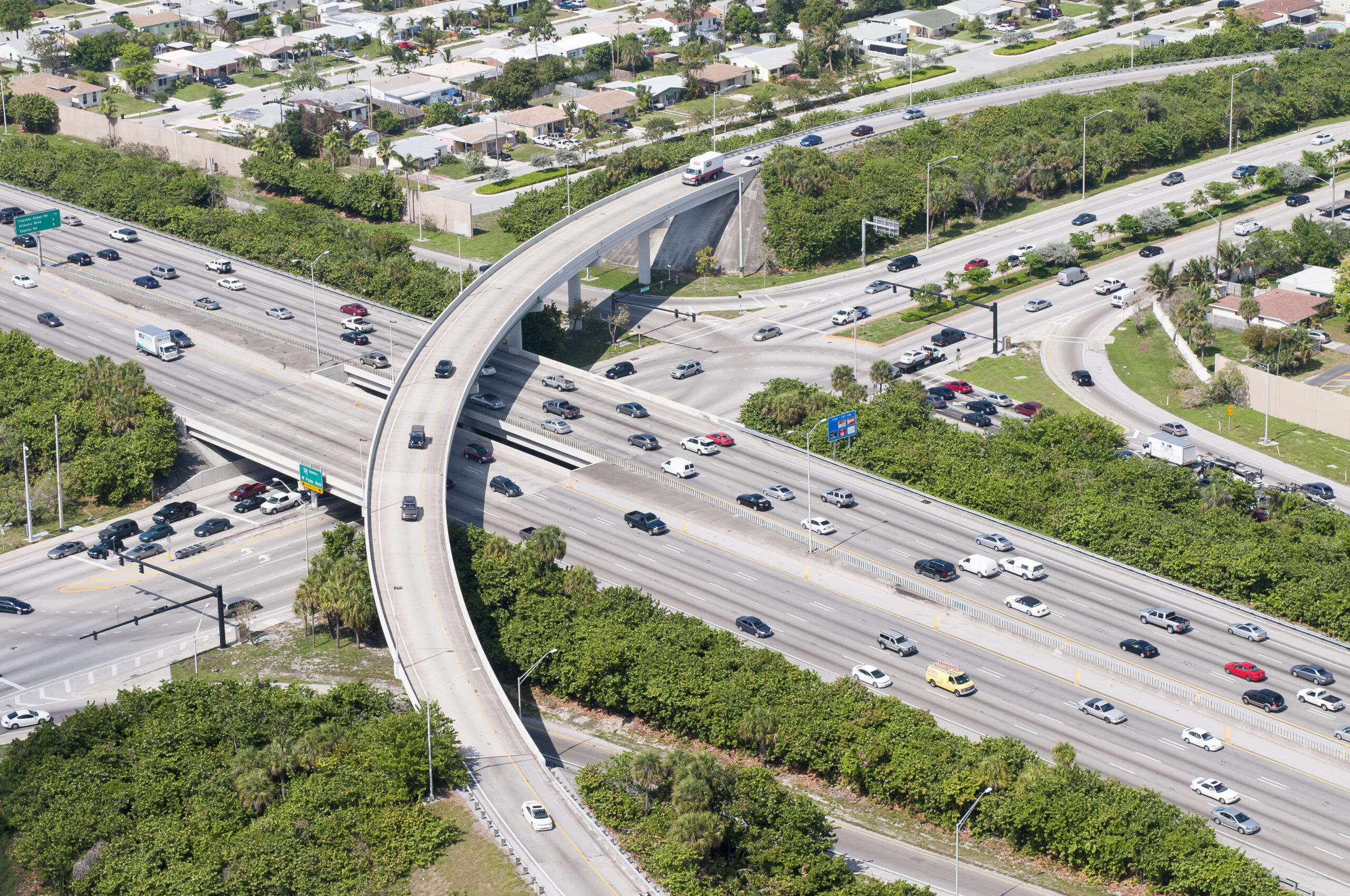 Aerial view of a highway in Florida