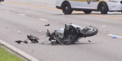 Image of a motorcycle crash in Jacksonville FL