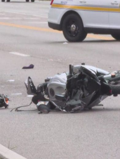 Image of a motorcycle crash in Jacksonville FL