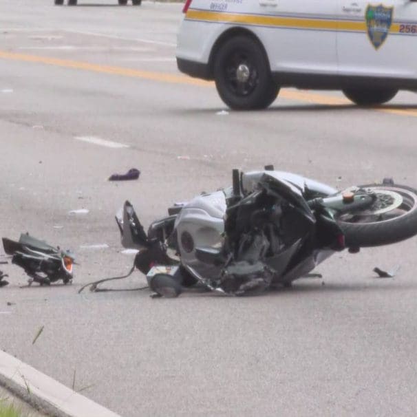 Image of a motorcycle crash in Jacksonville FL