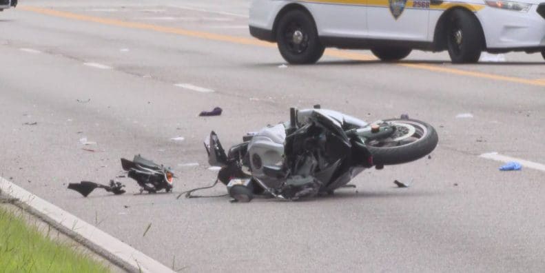 Image of a motorcycle crash in Jacksonville FL