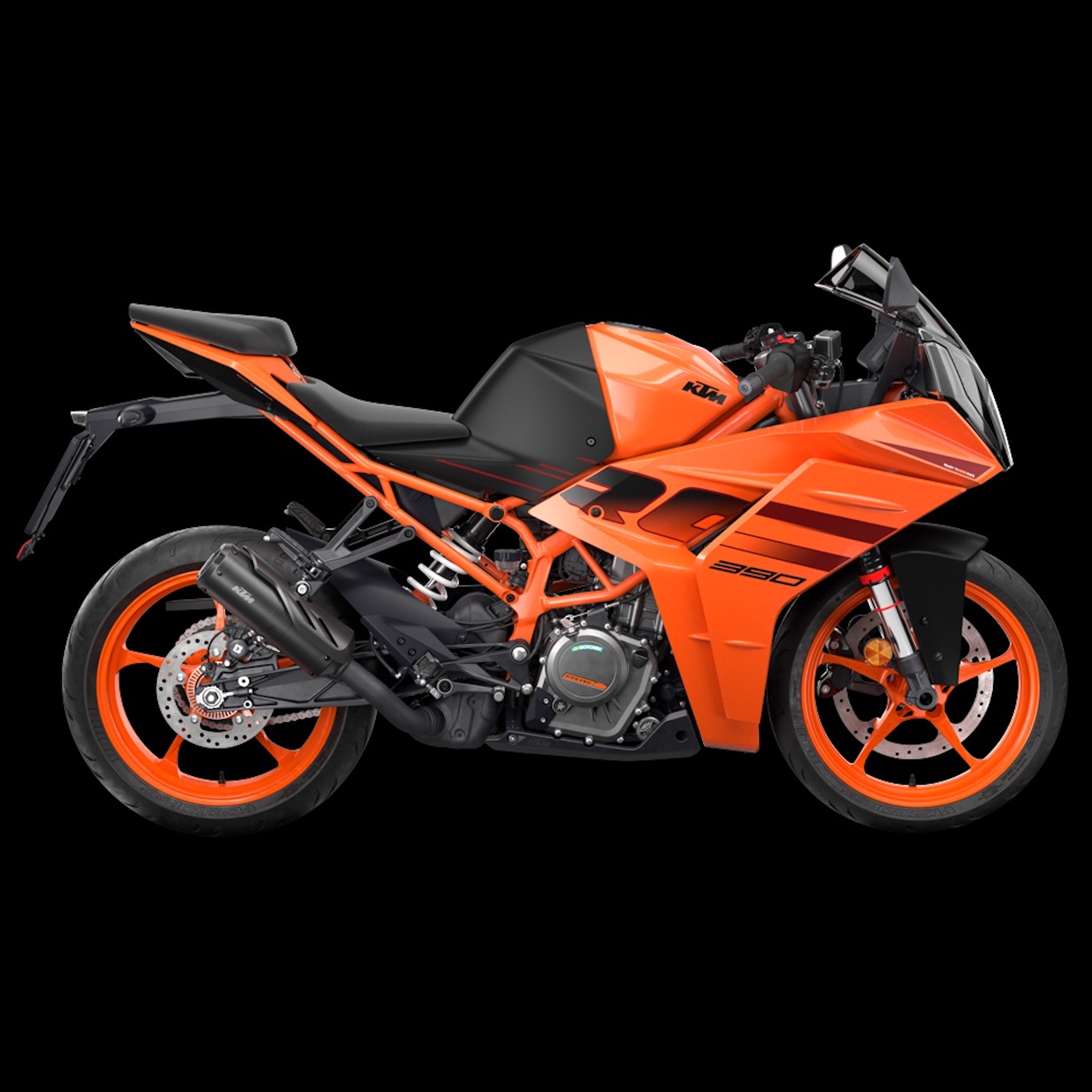 A view of the 2024 KTM RC390 - the veryv same that's being recalled over a throttle issue. Media sourced from KTM.