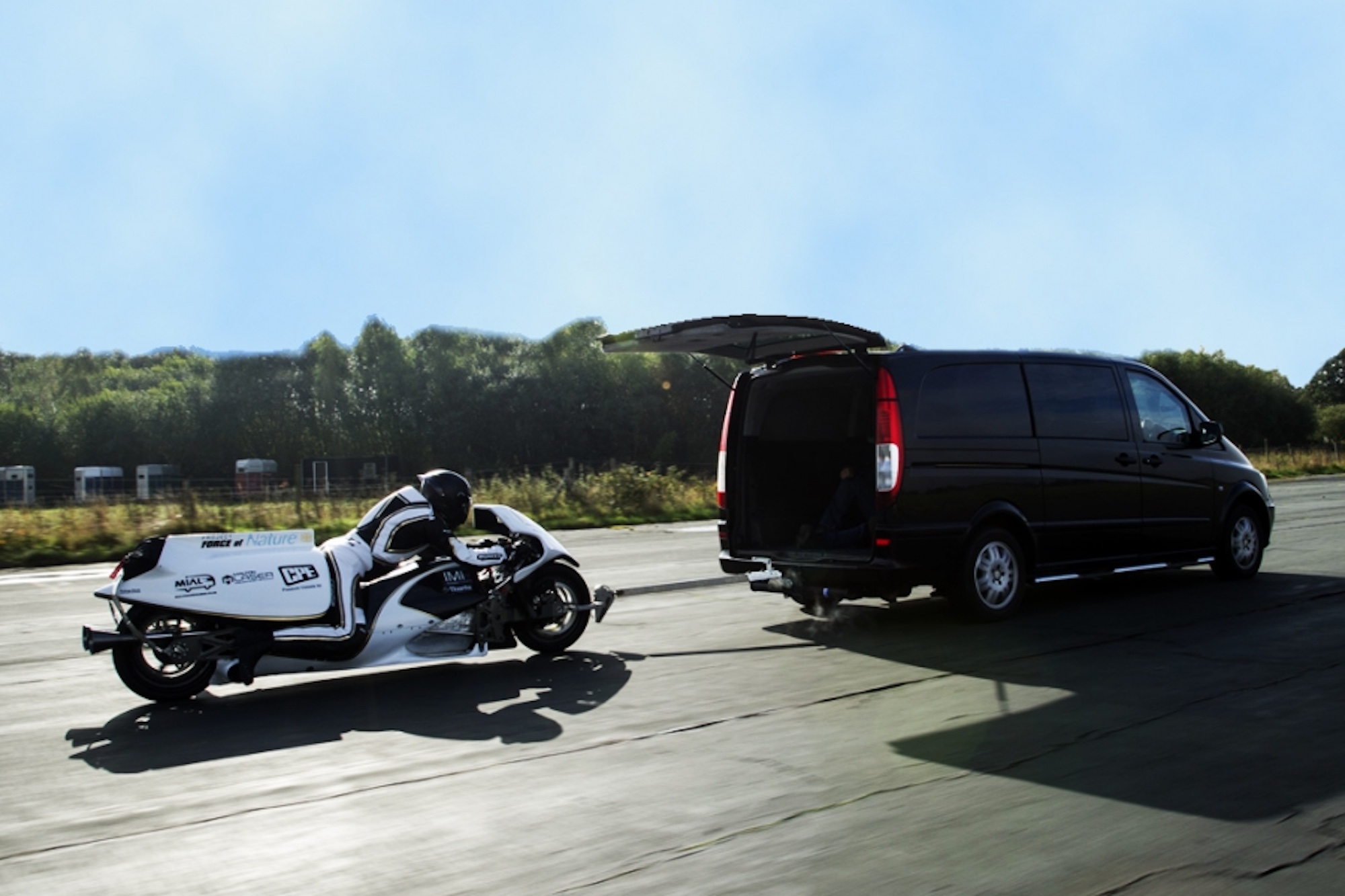 A view of the steam-powered motorcycle that broke records: Graham Syke's "Force of Nature." Media sourced from Graham Sykes' website.