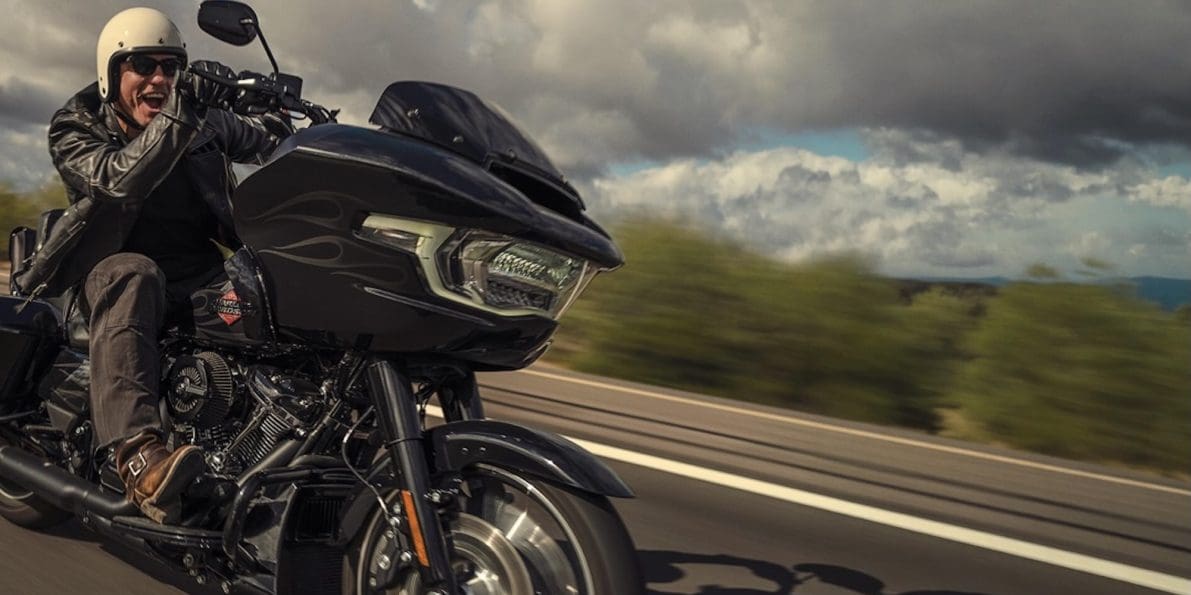 A view of a Harley-Davidson rider. Media sourced from Harley-Davidson.