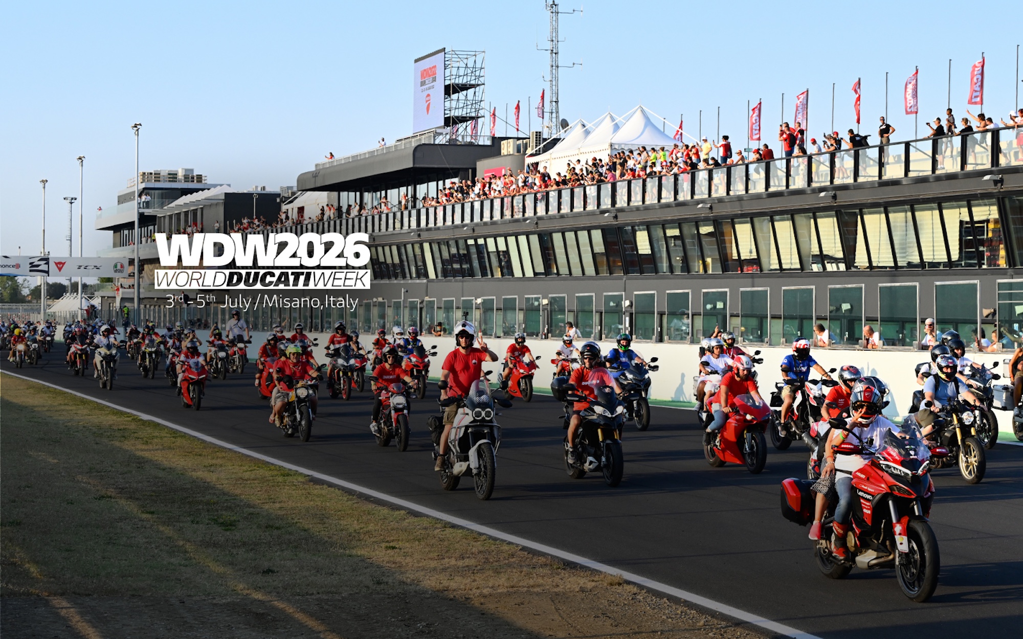 A view of the World Ducati Week image on Ducati's website. Media sourced from Ducati.