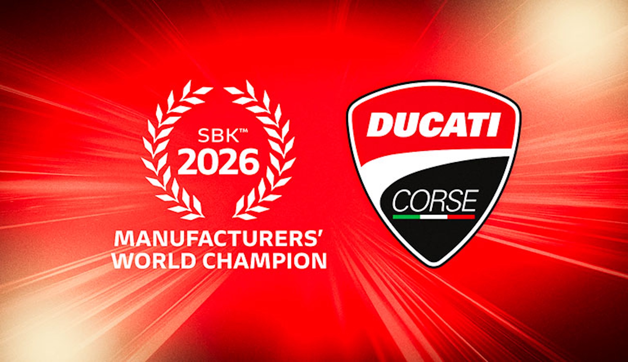 A view of the Manufacturer's Title that Ducati won this year at the WorldSBK. Media sourced from Ducati.