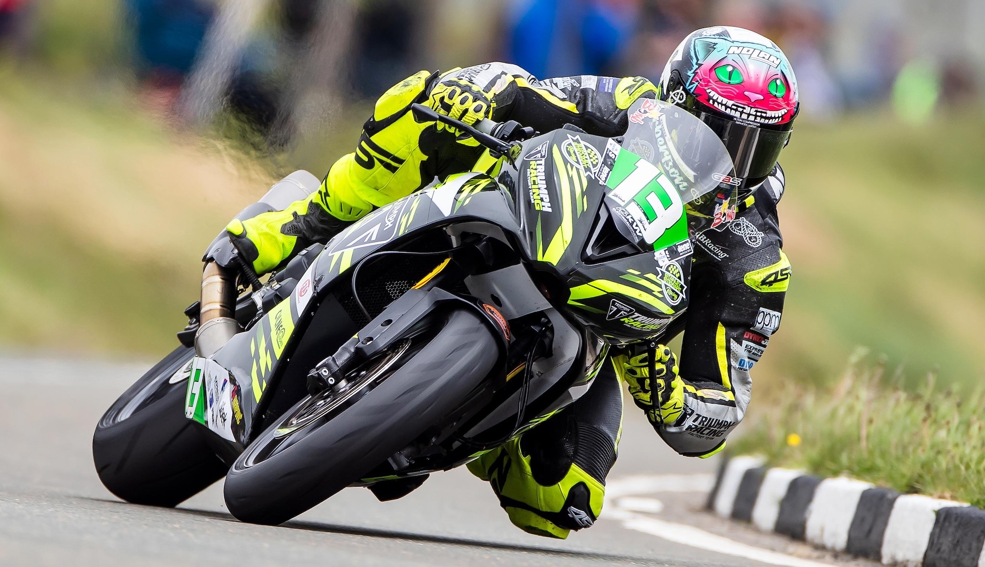 A view of a racer in the Isle of Man TT. Media sourced from Isle of Man TT.
